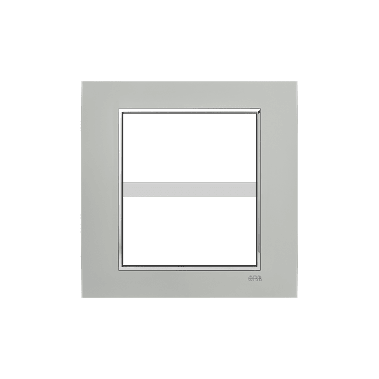 ABB - Square frame Velvet Ice 4+4M 2gang Silver Mylos PLACCA GHIACCIO