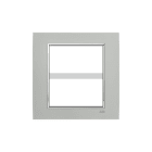 ABB - Square frame Velvet Ice 4+4M 2gang Silver Mylos PLACCA GHIACCIO