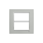ABB - Square frame Velvet Ice 4+4M 2gang Silver Mylos PLACCA GHIACCIO
