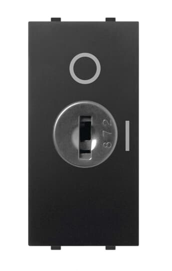 ABB - Double-pole switch, 16A - 250V~, with key control 2-pole switch, 16AX with key control - Black Mylos. 2CSY1007MS