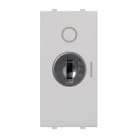 ABB - Pulsante a doppio polo, 16A - 250V~, con controllo a chiave, singolo pulsante a chiave 2 poli, 1NO 1NC 0CO bianco - Mylos 2P, 16AX a chiave.