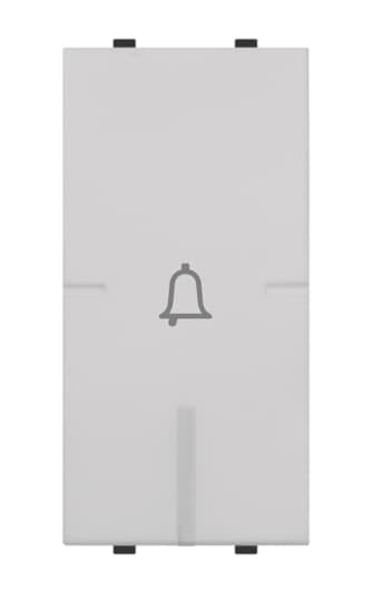 ABB - Pulsante 1P, 16A, NA, campanello, Single-pole push switch, 16A - 250V~, normally open, with BELL symbol, Single push button 1 pole, 1NO 1NC 0CO White - Mylos. 2CSY1028MC