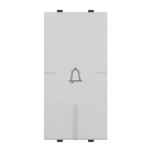 ABB - Pulsante 1P, 16A, NA, campanello, Single-pole push switch, 16A - 250V~, normally open, with BELL symbol, Single push button 1 pole, 1NO 1NC 0CO White - Mylos. 2CSY1028MC