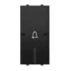 ABB - Pulsante 1P, 16A, NA, Campanello, Single-pole push switch, 16A - 250V~, normally open, with Bell symbol, 1NO 1NC 0CO Black - Mylos.