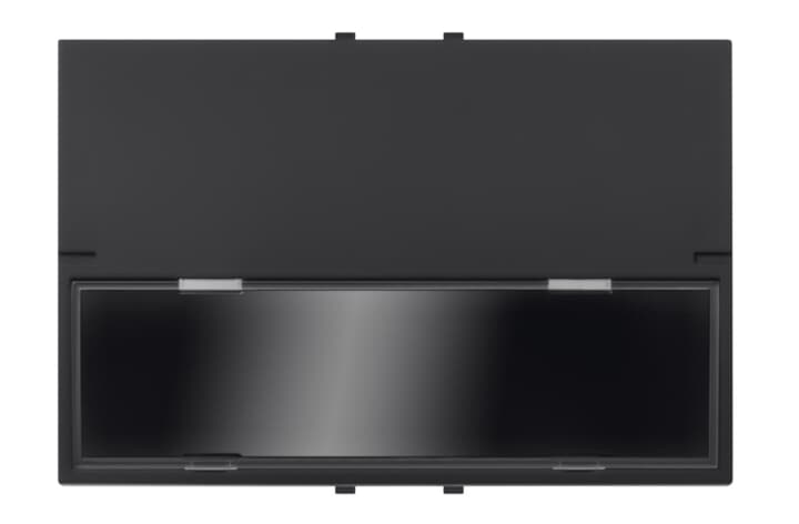 ABB - Pulsante singolo, 16A - 250V~, normalmente aperto, con portaetichette retroilluminata, 3 moduli (LED incorporato) - Nero - Mylos 1P, 16A, NA, 3 MOD. ETICHETTA.