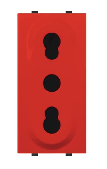 ABB - Presa 2P+E bivalente P17/11 rossa, 10/16A - 250V~, tipo Bipasso Red Italiano - Mylos.
