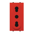 ABB - Presa 2P+E bivalente P17/11 rossa, 10/16A - 250V~, tipo Bipasso Red Italiano - Mylos.