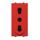 ABB - Presa 2P+E bivalente P17/11 rossa, 10/16A - 250V~, tipo Bipasso Red Italiano - Mylos.