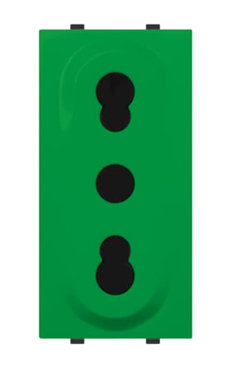 ABB - Presa 2P+E 10/16A - 250V~, tipo P17/11, verde, bipasso italiano - Mylos.
