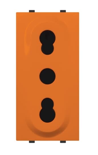 ABB - Presa 2P+E 10/16A - 250V~ P17/11 Arancione Bipasso Italiano Mylos. 2CSY1106MA