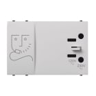 ABB - Presa rasoio con trasformatore isolante, alimentazione 230V~ 50/60Hz. Tensione di uscita 125V~ (standard americano 2P) o 230V~ (2P, tipo P11) Bianco - Mylos.