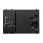 ABB - Presa rasoio con trasformatore isolante, alimentazione 230V~ 50/60Hz. Tensione di uscita 125V~ (standard americano 2P) o 230V~ (2P, tipo P11) Nero - Mylos.
