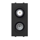 ABB - Presa TV/SAT demix passante, connettore maschio IEC Ø 9.5 mm e femmina F, attenuazione 10 dB, nero - Mylos.