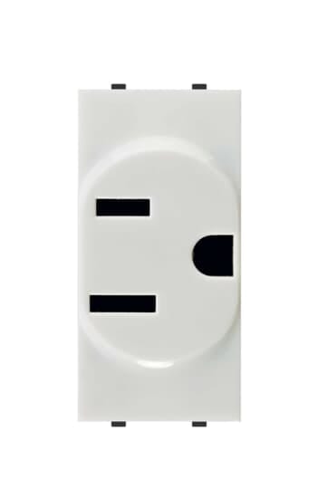 ABB - Presa 2P+T 15A 127V Standard USA American National White Mylos.