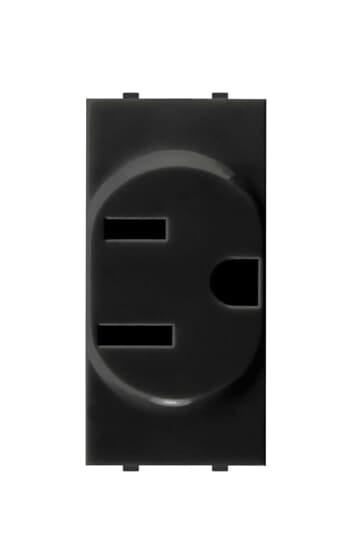 ABB - Presa 2P+T 15A 127V Standard USA American National Black Mylos St.