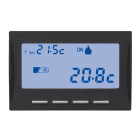 ABB - Electronic time-programmable thermostat with LCD display, day/week programming, summer/winter function, 3 modules, powered by 1.5V AA battery - Black Mylos CRONOTERMOSTATO. 2CSY1201MS