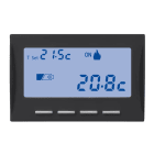 ABB - Electronic time-programmable thermostat with LCD display, day/week programming, summer/winter function, 3 modules, powered by 1.5V AA battery - Black Mylos CRONOTERMOSTATO.