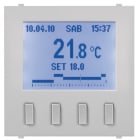 ABB - Electronic time-programmable thermostat with LCD display, day/week programming, summer/winter function, 230V~ 50/60Hz power supply, Button Heater 0gang, Clear white - Mylos CRONOTERMOSTATO 2 MODULI.