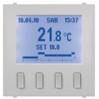 ABB - Electronic time-programmable thermostat with LCD display, day/week programming, summer/winter function, 230V~ 50/60Hz power supply, Button Heater 0gang, Clear white - Mylos CRONOTERMOSTATO 2 MODULI.
