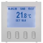 ABB - Electronic thermostat with day/week programming, summer/winter function, LCD display, 2 modules, 230V~ 50/60Hz power supply, Button Heater 0gang Clear white - Mylos TERMOSTATO 2 MODULI.