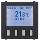 ABB - Electronic thermostat with day/week programming, summer/winter function, LCD display, 2 modules, 230V power supply, Button Heater, 0gang Black - Mylos TERMOSTATO 2 MODULI.