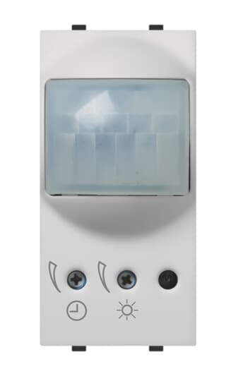 ABB - Rilevatore di movimento IR con sensore crepuscolare e regolazione del tempo di funzionamento bianco - Mylos. 2CSY1216MC