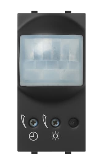 ABB - Rilevatore di movimento IR con sensore crepuscolare e regolazione tempo di funzionamento - Nero - Mylos. 2CSY1216MS