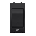 ABB - Automatic MCB, 1P+N, C6, breaking capacity 1.5kA Black - Mylos INT. AUT. MAGN., 1P+N, C6, 1.5KA