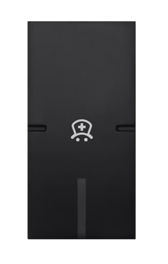 ABB - 1 module key cover with NURSE symbol Switch/push button Black - Mylos, COPRITASTO 1 MOD., PERS. INFERMIERISTICO. 2CSY1502MS