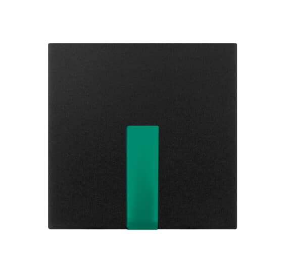 ABB - COPRITASTO 1/2 modulo, VERDE con diffusore Switch/push button nero - Mylos.