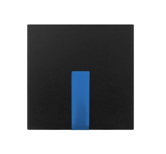 ABB - COPRITASTO 1/2 MOD., DIFFUSORE AZZURRO SWITCH/PUSH BUTTON NERO - MYLOS