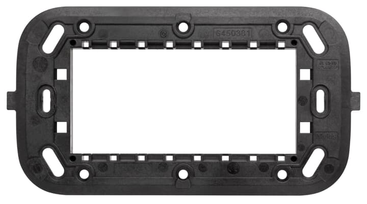 ABB - Supporto per 4 moduli per scatola rettangolare (distanza viti 108 mm) 1 gang nero - Mylos.