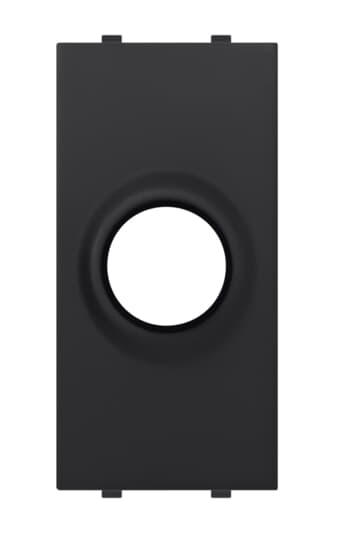 ABB - Blank cover, 1 module with Ø 11.50 mm hole for cable outlet, Cable outlet None Black - Mylos COPRIFORO, 1 MODULO, CON FORO.