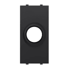 ABB - Blank cover, 1 module with Ø 11.50 mm hole for cable outlet, Cable outlet None Black - Mylos COPRIFORO, 1 MODULO, CON FORO.