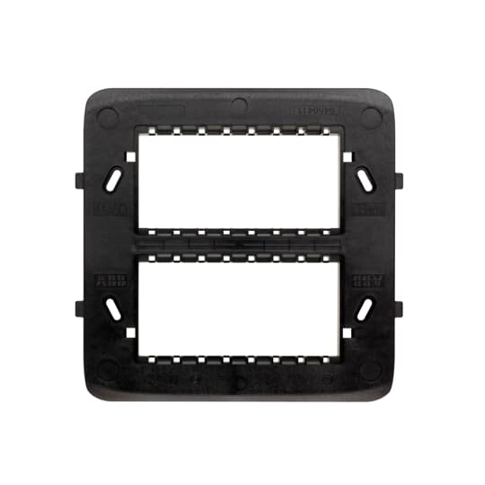 ABB - Supporto per 4+4 moduli per scatola rettangolare (distanza viti 108 mm) 8 gang nero - Mylos.