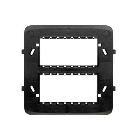 ABB - Supporto per 4+4 moduli per scatola rettangolare (distanza viti 108 mm) 8 gang nero - Mylos.