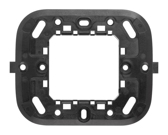 ABB - Supporto, 2 moduli (con graffette) per scatola rotonda (distanza viti 60 mm) 1 gang nero - Mylos.