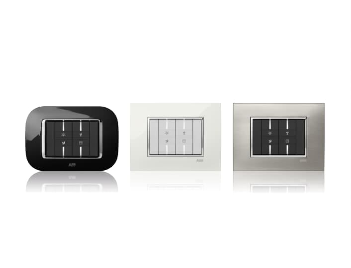 ABB - Placca 1M nero e supporto 1M per gang - Mylos.