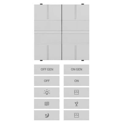 ABB - Attuatore 2 rele 8A con 2 comandi e 2 interruttori a bilanciere.