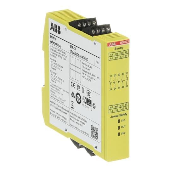 ABB - Sentry BSR23 Safety relay 24VDC per garantire la sicurezza degli impianti elettrici.