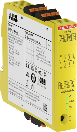ABB - Sentry SSR20MP Safety Relay with Push-In Connection for Enhanced Safety Performance.