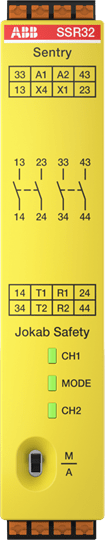 ABB - Sentry SSR32P Safety Relay with Push-In Connection for Enhanced Safety Features.