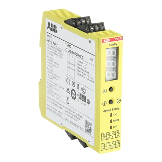 ABB - Sentry TSR10 Safety relay 24VDC - protezione affidabile per sistemi elettrici critici.