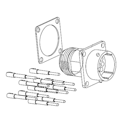 ABB - Male cannon connector for cabinet mounting JSHK1-C.