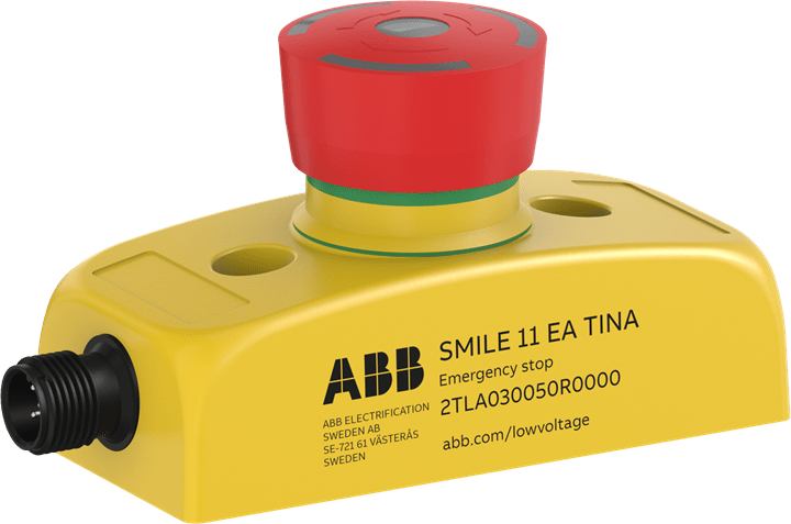 ABB - Emergency stop button with adapter to DYNlink and one M12-5 connector SMILE 11EA ARRESTO D'EMERGENZA.