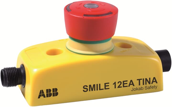 ABB - Emergency stop button with adapter to DYNlink and two M12-5 connectors SMILE 12EA ARRESTO D'EMERGENZA.