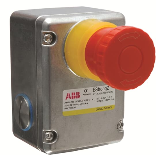 ABB - Emergency stop button 2NC+2NO, M20, stainless steel ESTRONGZ E-STOP 2NC/2NO, M20, SS.