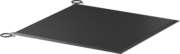ABB - Safety mat ASK-1T4.4-NP with cast-in ramp edge trim, 1000x1000mm dimensions.