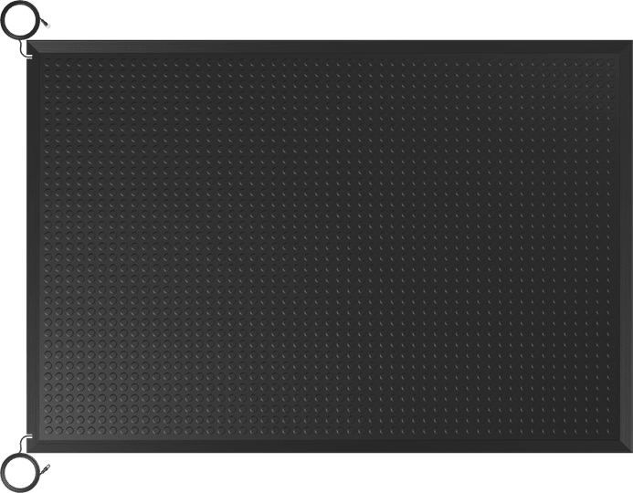 ABB - Safety mat ASK-1T4.4-NP with cast-in ramp edge trim, 1000x1500mm dimensions.