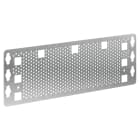 ABB - Piastra di base in metallo forato per 12 moduli, montaggio a parete, dimensioni: 15.000 mm x 115.000 mm x 260.000 mm.